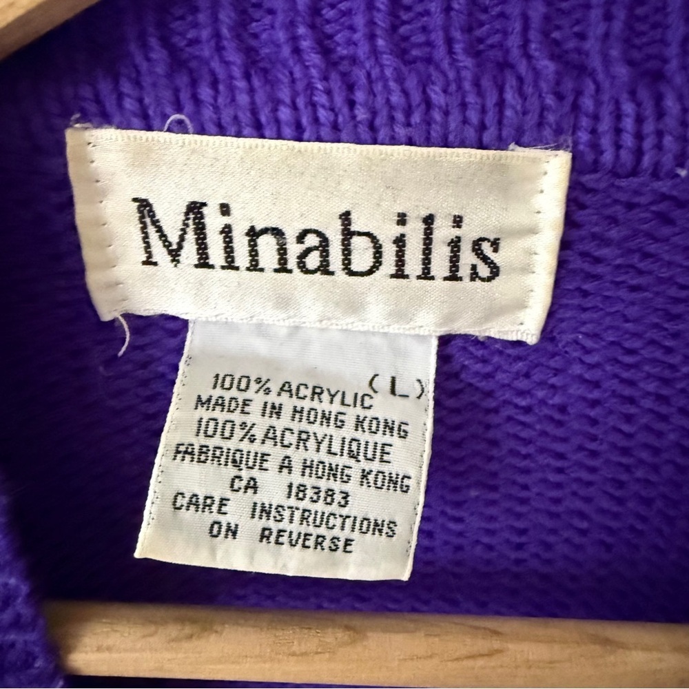 Vintage | Retro Vintage Purple Skier Knit Colorful Sweater | Mediun - Picture 6 of 6